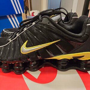 Nike Shox TL Black Dynamic Yellow Metallic Silver CN0151-002 Men's 10 US NEW
